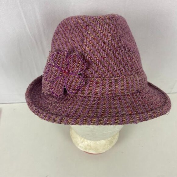 Tweed Pink Women's Fedora Style Hat Wool Blend Size 56. - Picture 1 of 6